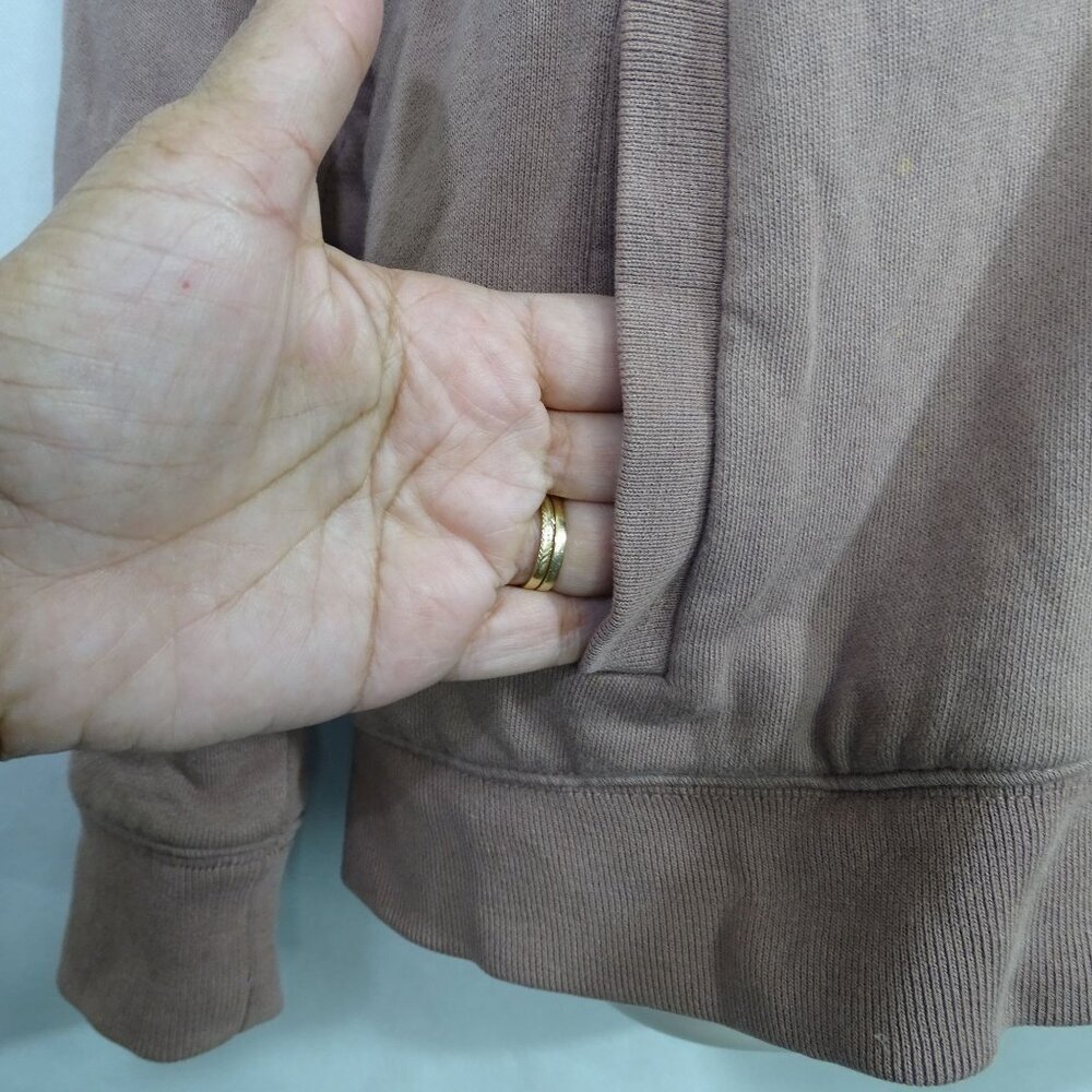 J Crew Brown Dusty Rose Full Zip Hoodie Fleece Lined Jacket Women Size L 29810 - Picture 2 of 9